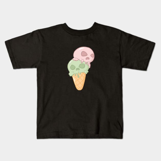 Skull ice cream Kids T-Shirt by Mydrawingsz